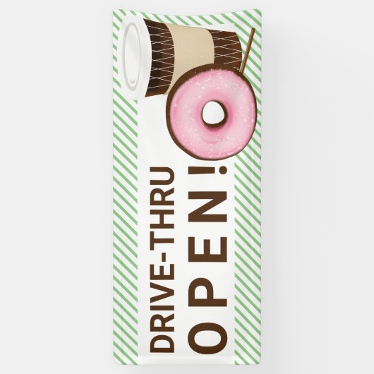 Koffie en Donut rijden door Spandoek (Verticaal)