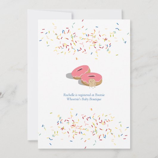 Koffie en donut strooit Baby shower Kaart (Achterkant)