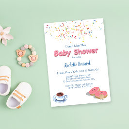 Koffie en donut strooit Baby shower Kaart