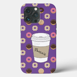 Koffie en donuts Aangepaste naam Case-Mate iPhone Case