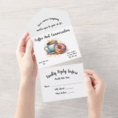 Koffie en donuts all in one uitnodiging (Afscheurbaar)