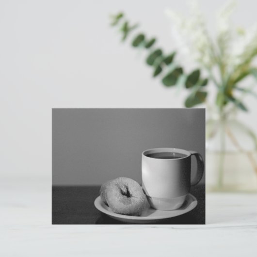 Koffie en donuts briefkaart (Staand voorkant)