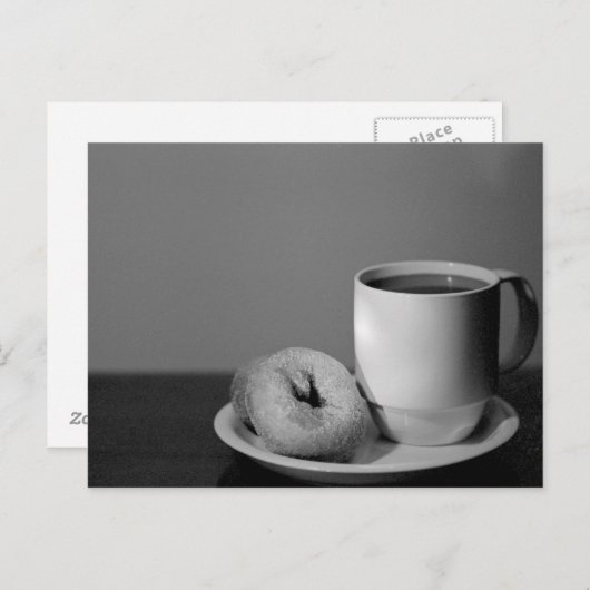 Koffie en donuts briefkaart (Voorkant / Achterkant)