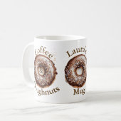 Koffie en donuts gepersonaliseerd koffiemok (Voorkant links)