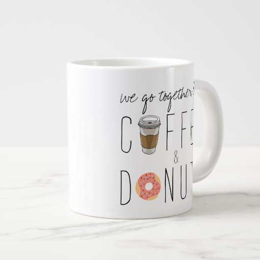 "Koffie en donuts" Jumbo-Mok Grote Koffiekop (Voorkant rechts)