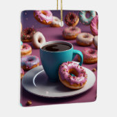 Koffie en Donuts Keramisch Ornament (Rechts)