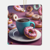 Koffie en Donuts Keramisch Ornament (Links)