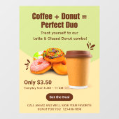 Koffie en donuts op maat: het perfecte duo raamsticker (Vel)