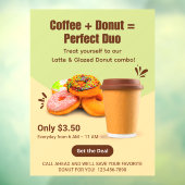 Koffie en donuts op maat: het perfecte duo raamsticker (Vel 3)