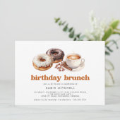 Koffie en Donuts | Plezier elke leeftijd verjaarda Kaart (Staand voorkant)