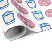 Koffie en donuts Roze, gebrand op Doughnut Breakfa Cadeaupapier (Rol Hoek)