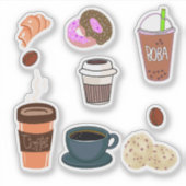 Koffie en donuts sticker (Voorkant)