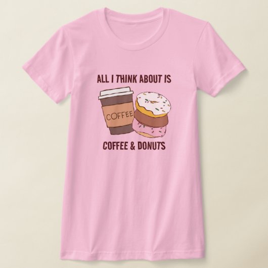Koffie en donuts T-Shirt (Laagn)