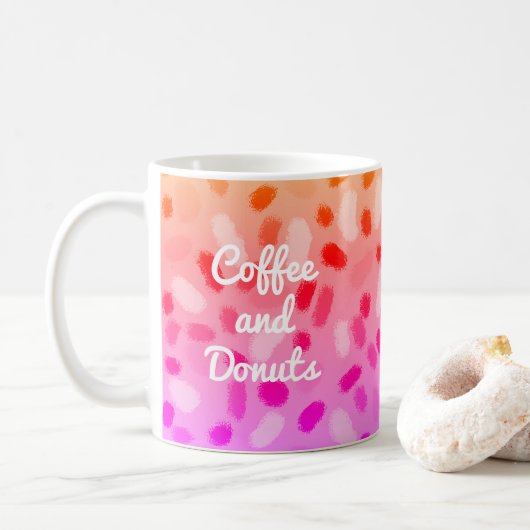 Koffie en Donuts Veelkleurig Feestelijk Ontwerp Koffiemok (Met donut)