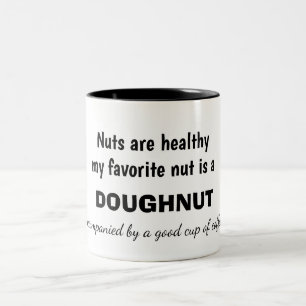Koffie en Doughnut Humor Tweekleurige Koffiemok