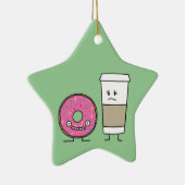 Koffie en Doughnut Keramisch Ornament (Rechts)