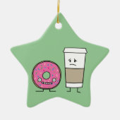Koffie en Doughnut Keramisch Ornament (Voorkant)