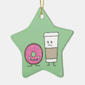 Koffie en Doughnut Keramisch Ornament (Links)