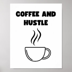 Koffie en drukte Wall Art Poster