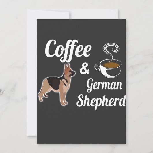 Koffie en Duitse Herder Kaart (Voorkant)