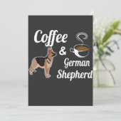 Koffie en Duitse Herder Kaart (Staand voorkant)
