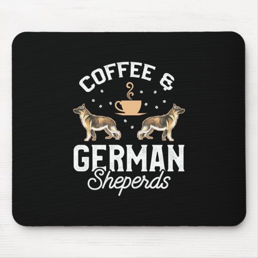 Koffie en Duitse herder Muismat (Voorkant)