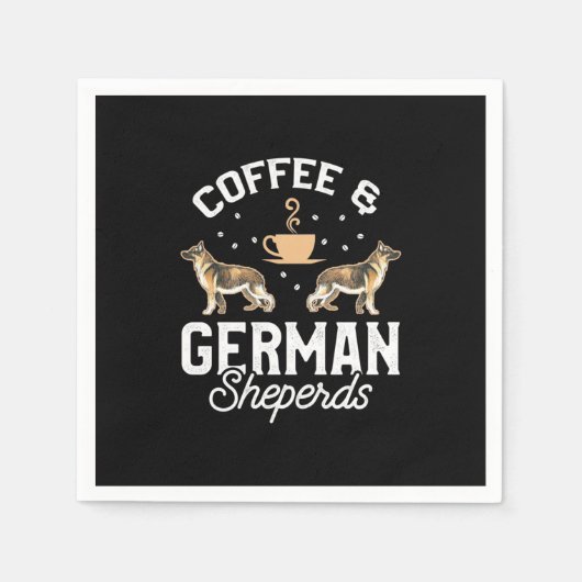 Koffie en Duitse herder Servet (Voorkant)