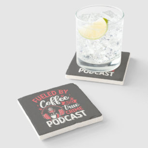Koffie en echte misdaad podcast stenen onderzetter