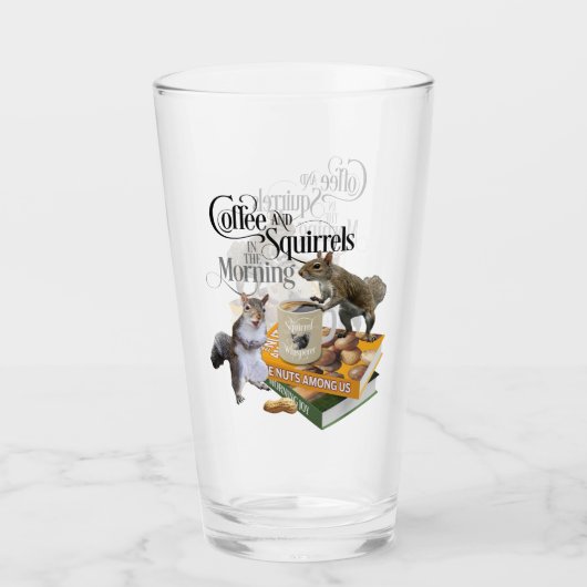 Koffie en eekhoorntjes - Funny Squirrel Lover Glas (Voorkant)