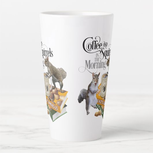 Koffie en eekhoorntjes - Funny Squirrel Lover Latte Mok (Voorkant)