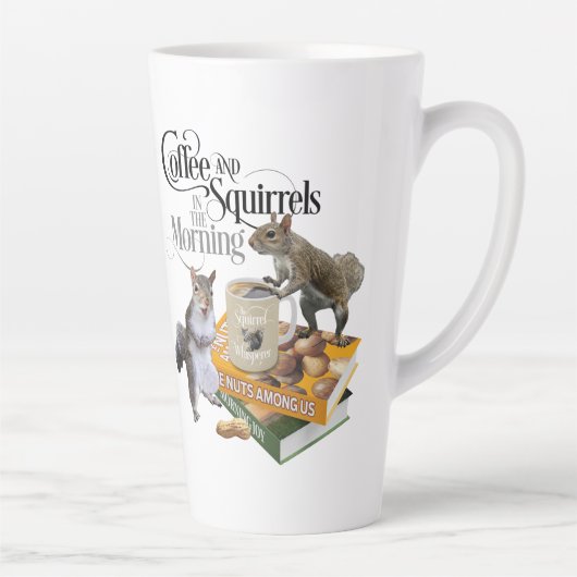 Koffie en eekhoorntjes - Funny Squirrel Lover Latte Mok (Rechts)