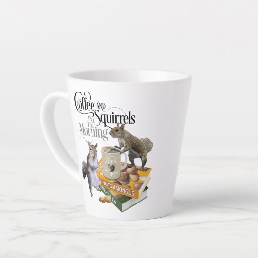 Koffie en eekhoorntjes - Funny Squirrel Lover Latte Mok (Linkerhoek)