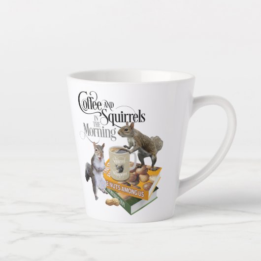 Koffie en eekhoorntjes - Funny Squirrel Lover Latte Mok (Rechts)