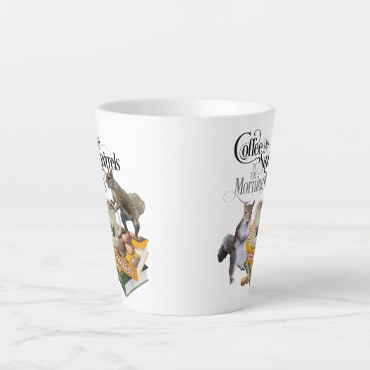 Koffie en eekhoorntjes - Funny Squirrel Lover Latte Mok (Voorkant)