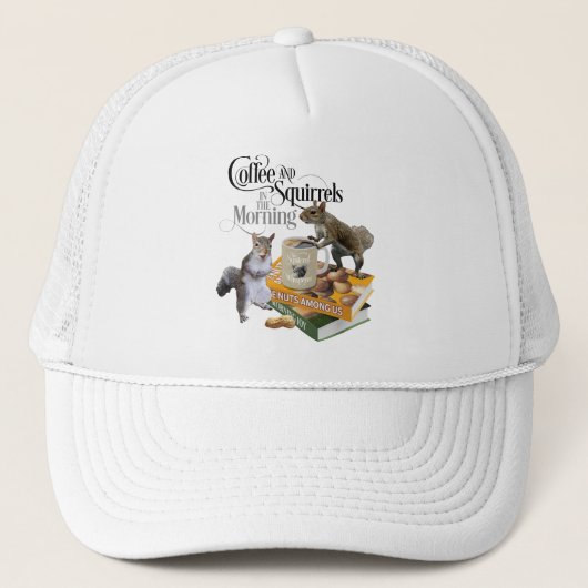 Koffie en eekhoorntjes - Funny Squirrel Lover Trucker Pet (Voorkant)