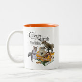 Koffie en eekhoorntjes - Funny Squirrel Lover Tweekleurige Koffiemok (Links)