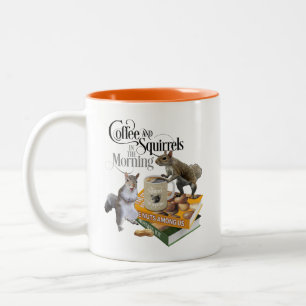 Koffie en eekhoorntjes - Funny Squirrel Lover Tweekleurige Koffiemok