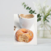 Koffie en een donut voor het ontbijt. briefkaart (Staand voorkant)