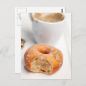 Koffie en een donut voor het ontbijt. briefkaart (Voorkant / Achterkant)