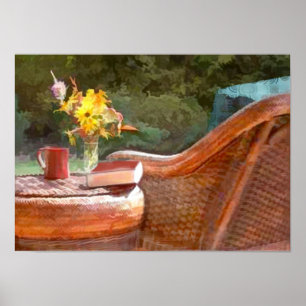 Koffie en een goed boek poster