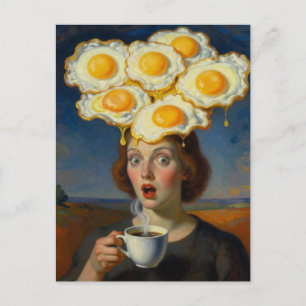 Koffie en eieren op de hersenen Surrealistische vr Briefkaart
