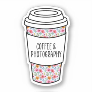 Koffie en Fotografie, Grappige Fotograaf Gift Sticker