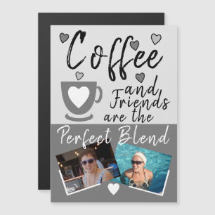 Koffie en foto's van Friends grijs Magnetische Uitnodiging