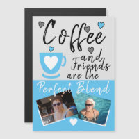 Koffie en Friends blauwe foto's fridge magnet