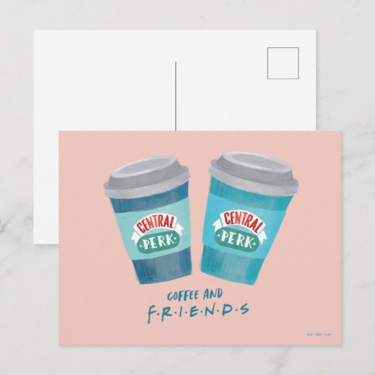 Koffie en FRIENDS™ Briefkaart (Voorkant / Achterkant)