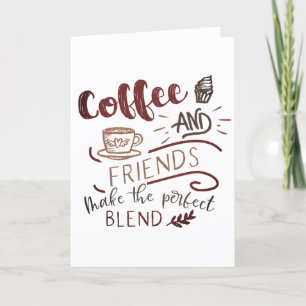 Koffie en Friends Doodle Art Typografie Bedankkaart