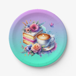 Koffie en gebak | Verjaardag van beste vriend Papieren Bordje