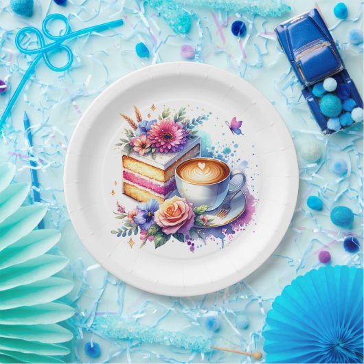 Koffie en gebak | Verjaardag van beste vriend Papieren Bordje (Feest)