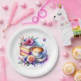 Koffie en gebak | Verjaardag van beste vriend Papieren Bordje