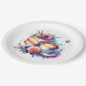 Koffie en gebak | Verjaardag van beste vriend Papieren Bordje (Gekanteld)